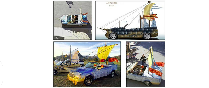Illustration for article titled These Cars Were Turned Into Pirate Ships For A Hollywood Film And Now They're For Sale